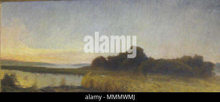 . Inglese: Axel Fahlcrantz (1851-1925), Landskap, signerad a tergo, 67 x 150 cm. . Tra il 1851 e il 1925. Axel Fahlcrantz (1851-1925), (Axel Erik Valerio Fahlcrantz), artista svedese 65 Axel Fahlcrantz, Landskap, signerad a tergo Foto Stock