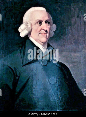 . Ritratto di economista politico e filosofo Adam Smith (1723-1790) da un artista sconosciuto, che è noto come il 'Muir verticale' dopo che la famiglia che ancora una volta di proprietà. Il ritratto è stato probabilmente dipinto postumo, basato su un medaglione da James Tassie. Il ritratto di Muir. 1800. Adam Smith il ritratto di Muir Foto Stock