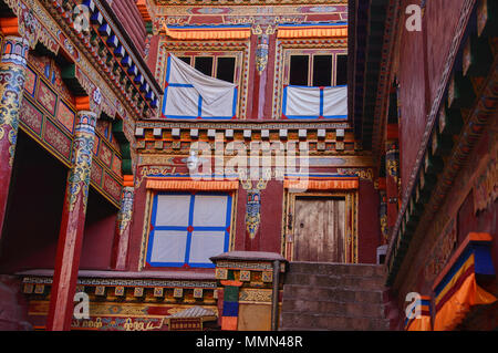 Interno della sacra Scrittura Bakong Stampa Monastero a Dege, Sichuan, in Cina Foto Stock