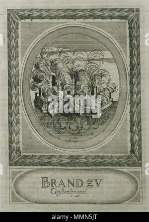 . Inglese: Giacobbe Enderlin. Cyaneae redivivae, oder, Die am Bosphoro Thracico ligende hohe Stein-Klippen, von welchen zu beschauen seyn die grosse Welt-beruffene, Augsburg (1691) . 1691. Giacobbe Enderlin Descrizione incisore tedesco e publisher e Data di nascita del xvii secolo periodo di lavoro del XVII secolo il controllo autorità : Q23887887 VIAF:?ISNI 26151255:?0000 0000 3072 7674 LCCN:?n88095652 WorldCat 96 Brand zu Constantinopel - Enderlin Jacob - 1691 Foto Stock