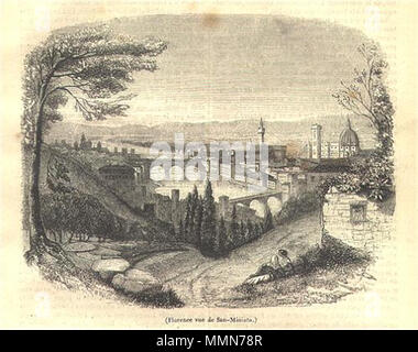 102 Brugnot - Firenze vue de San-Miniato. Da Magasin pittoresco , 1845 1 Foto Stock