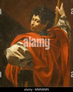 . Inglese: Il Halberdier, olio su tela di Simon Vouet, c. 1615-20, Dayton Art Institute. Questo dipinto è molto simile al Vouet nel Louvre identificati come Saint Guillaume d'Aquitaine (San Guglielmo di Gellone). . Circa 1615-20. Simon Vouet (1590-1649) Descrizione Il francese pittore e disegnatore Data di nascita e morte 9 Gennaio 1590 30 Giugno 1649 Luogo di nascita e morte Parigi Parigi sede di lavoro Parigi, Londra (ca. 1605), Istanbul (novembre 1612), Venezia (1612-1613), Roma (1613-1620), Genova (1620-1621), Roma (1622-1627), Venezia (1627), Parigi (1628) Autorità di controllo : Q31 Foto Stock