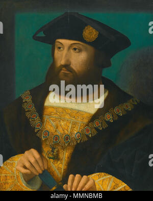 . Inglese: Ritratto di Charles Brandon, primo duca di Suffolk (C. 1484-1545), indossando il collare dell'Ordine della Giarrettiera. Maestro di Brandon ritratto nome del pezzo. . Circa 1530. Maestro di Brandon ritratto, Charles Brandon Foto Stock