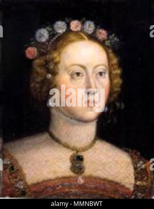 . Español: Retrato de la Infanta portuguesa María Manuela de Portugal (1527-1545), que fue hija del Rey Juan III de Portugal y de la reina Catalina de Austria y princesa consorte de Asturias por su matrimonio con el prícipe Felipe de Austria, que ser hijo del Emperador Carlos I y llegaría a reinar en España tras la muerte de María Manuela como Felipe II de España. La Princesa María Manuela de Portugal. Il XVI secolo. Maria Manuela de Portugal Foto Stock