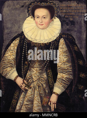 . Inglese: Ritratto di Sophie di Brunswick-Lüneburg (1563-1639) Deutsch: Sofie von Braunschweig-Lüneburg, 2. Frau von Georg Friedrich I. von Brandenburg-Ansbach Ritratto di Sofie von Braunschweig-Lüneburg, seconda moglie di Georg Friedrich I. von Brandenburg-Ansbach. 1599. 1563 Sofie Foto Stock