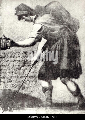 Inglese: Diogene con una lanterna. Polski: Diogene z latarni?. 1637. Bleker Diogene Foto Stock