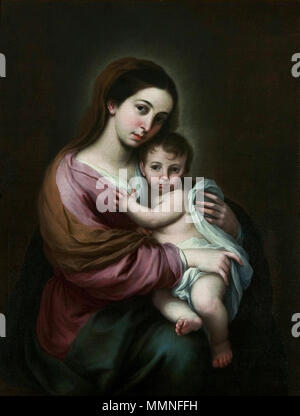 La Madonna e il bambino.. seconda metà del XVII secolo. Murillo Madonna e Bambino Foto Stock