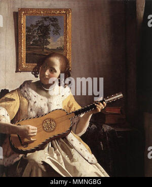 Il chitarrista. circa 1672. Johannes Vermeer - il chitarrista - WGA24703 Foto Stock