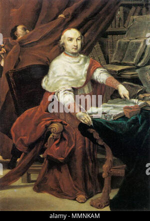 . Inglese: Ritratto del Cardinale Prospero Lambertini, poi Papa Benedetto XIV. Il Cardinale Prospero Lambertini. 1740. Prospero Lambertini da Giuseppe Maria Crespi Foto Stock