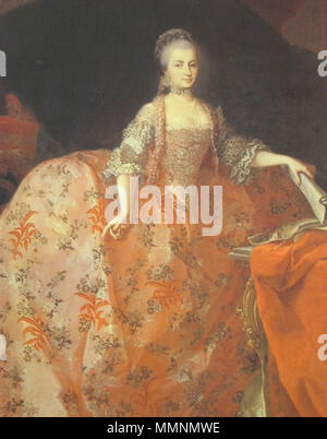 . Inglese: l'arciduchessa Maria Anna d'Austria (1738-1789), figlia dell'imperatrice Maria Teresa d'Austria, Ritratto di Maria Anna d'Austria. circa 1760. L'arciduchessa Maria Anna d'Austria