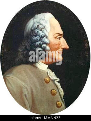 Inconnu d'après Augustin de Saint-Aubin, Jean-Philippe Rameau, détail (Museo internazionale e biblioteca della musica di Bologna) Foto Stock