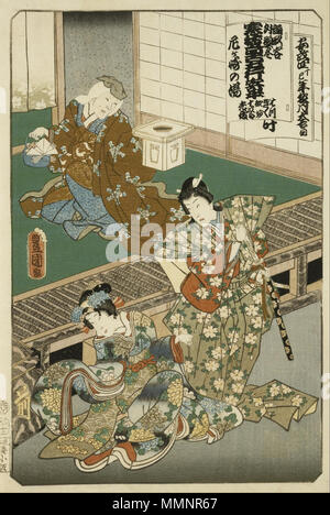 Inglese: Scena da Omagasaki . 1853/1863. Kunisada Utagawa Toyokuni (III) - Scena da Omagasaki - Google Art Project Foto Stock