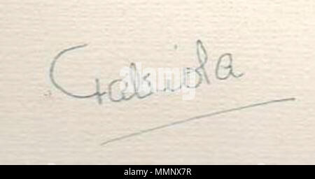 . Inglese: 1972 firma della Regina Regina Fabiola del Belgio . Il 5 giugno 2015. Regina Fabiola del Belgio . 13 1972 firma della Regina Regina Fabiola del Belgio Foto Stock