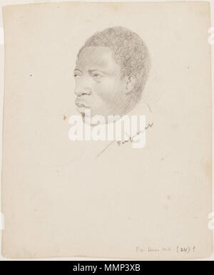 . Schizzo di un prigioniero Amistad, disegnato come hanno atteso processo di New Haven. . Tra 1839 e 1840. William H. Townsend 42 Amistad prigionieri (15) Foto Stock