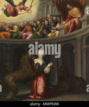 . Deutsch: Das Martyrium einer Heiligen, Öl auf Leinwand, 105 x 94 cm . Xvi o xvii secolo. Alessandro Maganza (1556-dopo il 1630) Alessandro Maganza Martyrium einer Heiligen Foto Stock