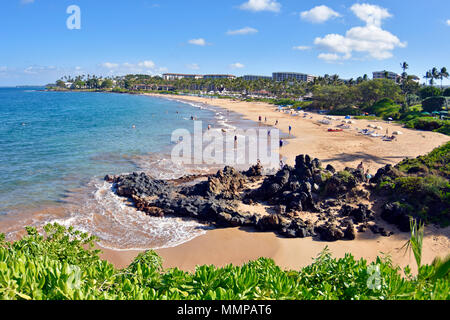 Il Wailea Beach, Maui, Hawaii, STATI UNITI D'AMERICA Foto Stock