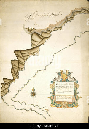 . Nederlands: Titel nel catalogus Leupe (Nationaal Archief): Ontwerp van de rivier voor Hangchou. Met een perspectief van de stad. Notities tergo: de stadt Hangcheu / n. 24 de rivier van Hanghcheuw / 26 [in potlood] / 76 / 1210 en 1632 [in potlood]. Inglese: titolo nel catalogo Leupe (Archivi nazionali): Ontwerp van de rivier voor Hangchou. Met een perspectief van de stad. Note su retromarcia: de stadt Hangcheu / n. 24 de rivier van Hanghcheuw / 26 [a matita] / 76 / 1210 en 1632 [a matita]. Nederlands: Kaart van de stad Hangchou inglese: Mappa della città di Hangchou . 1667. Creatore:Corneli Foto Stock