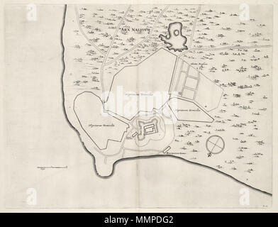 . Nederlands: Plattegrond van het fort Nassau te Ghana. Arx Nassovij. Rechtsonder: no: 22. Inglese: piano di pavimento del Forte di Nassau in Ghana. Arx Nassovij. In basso a destra: No:22. Nederlands: Plattegrond van het fort Nassau te Mouri inglese: piano di pavimento del Forte di Nassau a Mouri . 1647. Creatore:Georg Marcgraf creatore:Joan Blaeu sr. Frans Post (1612-1680) nomi alternativi Frans Jansz. Post Descrizione incisore olandese, pittore e disegnatore Data di nascita e morte 17 novembre 1612 (battezzato) 17 febbraio 1680 (sepolta) Luogo di nascita e morte Haarlem Haarlem periodo di lavoro 1637-1680 Wo Foto Stock