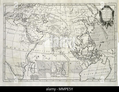 . Nederlands: Kaart van Azië, Afrika, Europa en Australië. Inzet: kaart van Ceylon. Kaart ter opheldering der Geschiedenis van de Bezittingen en den Koophandel der Europeaanen inde beide Indien. Aanhangzel, van het beneden Gedeelte van Indie Aan deze zijde de Gange. Inglese: Mappa di Asia, Africa, Europa e Australia. Riquadro: mappa di Ceylon. Kaart ter opheldering der Geschiedenis van de Bezittingen en den Koophandel der Europeaanen inde beide Indien. Aanhangzel, van het beneden Gedeelte van Indie Aan deze zijde de Gange. Nederlands: Kaart van Azië, Afrika, Europa en Australië inglese: Mappa di Foto Stock