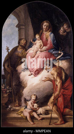 Madonna con Bambino e Santi. Prima metà del XVIII secolo. Francesco Zugno - Madonna con Bambino e Santi - WGA26044 Foto Stock