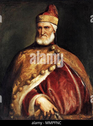 . Inglese: ritratto del doge Andrea Gritti Italiano: Ritratto di Andrea Gritti, Doge di Venezia . 1540 circa. Tiziano (1490-1576) nomi alternativi Tiziano Vecelli; Tiziano Vecellio Descrizione pittore italiano, affresco pittore e disegnatore Data di nascita e morte tra 1485 e 1490 27 agosto 1576 Luogo di nascita e morte di Pieve di Cadore Venezia sede di lavoro Venezia (1498), Ferrara, Mantova, Padova (1511), Milano (1540), Roma (1545-1546), Firenze (1546), Augsburg (1548, 1550-1551), Costantinopoli (oggi Istanbul) (1555-1557) Autorità di controllo : Q47551 VIAF:?109266837 ISNI:?0000 0 Foto Stock