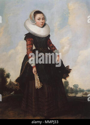 . Venduto 1988 ciondolo inglese: Ritratto di Ignoto giovane donna . 1634. Anonimo sconosciuto ritratto di una donna nel 1634 Foto Stock