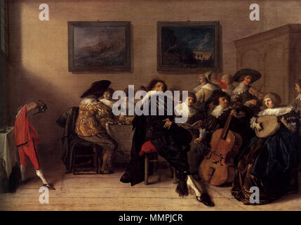 Allegra compagnia cenare e fare musica. 1632. Anthonie Palamedesz. 001 Foto Stock