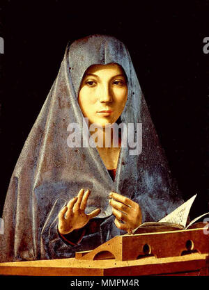 Inglese: Annunziata . circa 1476. Antonello da Messina - Annunziata - WGA00762 Foto Stock