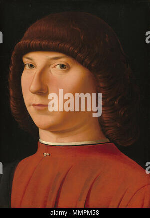 . Français : Antonello da Messina Portrait de jeune homme NGA attribuito ad Antonello da Messina, Ritratto di una giovane, Italiano, c. 1430 - 1479, c. 1475/1480, tempera e olio su pannello, Andrew W. Mellon Collection Antonello da Messina Portrait de jeune homme NGA Foto Stock