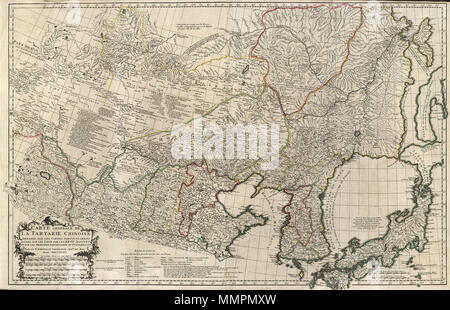 . Français : Nouvel Atlas de la lombata, de la Tartarie chinoise, et du Thibet La Haye 1737.Carte generale de la Tartarie chinoise. . 1737. Jean Baptiste Bourguignon d'Anville (1697-1782) Descrizione Il francese geografo e cartografo Data di nascita e morte 11 Luglio 1697 28 gennaio 1782 Luogo di nascita e morte Parigi Parigi sede di lavoro Parigi competente controllo : Q733907 VIAF:?7472342 ISNI:?0000 0001 2119 4359 LCCN:?n80126318 NLA:?35007441 GND:?117662046 WorldCat Anville Nouvel Atlas de la Chine - Pagina56 Tartarie Foto Stock