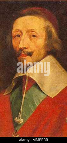 Ritratto di Armand Jean du Plessis, Cardinale Richelieu dettaglio Armand Jean du Plessis Foto Stock
