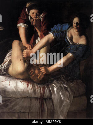 Italiano: Giuditta che decapita Oloferne Judith decapitazione Oloferne. Tra il 1611 e il 1612. Artemisia Gentileschi - Judith decapitazione Oloferne - WGA8563 Foto Stock
