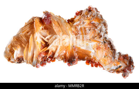 Baryte (solfato di bario) con piccolo rosso Vanadinite (cristalli di vanadato e cloruro di piombo) Foto Stock