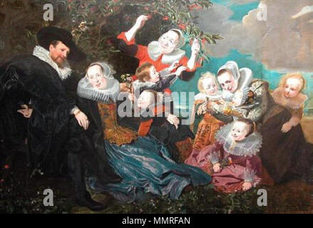 . La pittura di Beresteyn-van der Eem famiglia, originariamente in possesso della Hofje Codde en van Beresteyn. Venduto nel 1885 (dopo aver appeso per 200 anni in Hofje) al Louvre come Frans Hals pittura. La pittura è tipico del periodo di altri ritratti di famiglia da Holland, con un allegato sulla destra per un bambino che nasce in seguito ma che mostra anche i figli dal primo matrimonio di Paulus van Beresteyn nonché Nicolaes e Emerentia, figli di Catharina Van der EEM. Il dipinto è stato restaurato e verniciati più volte. È probabilmente da Pieter Claesz Soutman, che era una rigenerazione Foto Stock