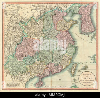 . Inglese: un meraviglioso esempio di John Cary importante 1801 mappa di Cina e Corea. Copre dal Tibet e Bhutan verso est per quanto riguarda la Corea, si estende a nord per quanto riguarda il Deserto del Gobi e del sud di Tonchino (giorno moderno Vietnam) e Hainan. Offre dettagli straordinari in tutto. Mostra il tortuoso corso di cinese della Grande Muraglia. Identifica anche l'isola di Taiouan ( Taiwan ) o Formosa. Tutti in tutto, uno dei più interessanti e attraenti atlas mappe di Cina e Corea a comparire nei primi anni del XIX secolo. Preparato nel 1801 da Giovanni Cary per la questione nella sua magnifica 1808 Nuovo Foto Stock