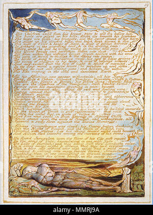 . Inglese: Blake Gerusalemme piastra 19 copia E . Il 5 agosto 2012. William Blake (1757-1827) nomi alternativi W. Blake; Uil'iam Bleik Descrizione British pittore, poeta, scrittore, teologo, collezionista e incisore, Data di nascita e morte 28 novembre 1757 12 agosto 1827 Luogo di nascita e morte Broadwick Street Charing Cross sede di lavoro London Authority control : Q41513 VIAF:?ISNI 54144439:?0000 0001 2096 135X ULAN:?500012489 LCCN:?n78095331 NLA:?35019221 WorldCat Blake Gerusalemme piastra 19 copia E Foto Stock