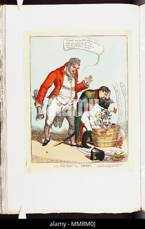 . La satira su Napoleone in esilio all'Elba. (Politico britannico cartoon) Un imperiale vomito. Il 4 giugno 1814. Librerie di Bodleian, un imperiale vomito Foto Stock