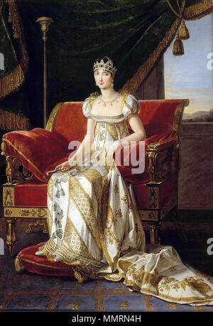 . Inglese: Paolina Bonaparte Borghese suo jure duchessa di Guastalla e la principessa Borghese come la moglie di Camillo Borghese, sesto principe di Sulmona e Napoleone la sorella minore ritratto di Paolina Bonaparte Borghese (1780-1825). 1808. Paolina Bonaparte Borghese princesse Borghese Foto Stock