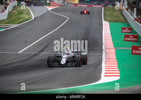 Barcellona, Spagna. 12 Maggio 2018: Sergey Sirotkin (RUS) unità durante le qualifiche per il GP spagnolo presso il Circuito de Barcelona - Catalunya nella sua Williams FW41 Credito: Matthias Oesterle/Alamy Live News Foto Stock