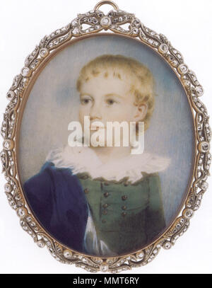 . Ritratto di un ragazzo . circa 1810-1820. " Ritratto di un ragazzo', acquerello su avorio ritratto miniatura da James Nixon, c. 1810-1820, il Museo delle Belle Arti, Houston Foto Stock