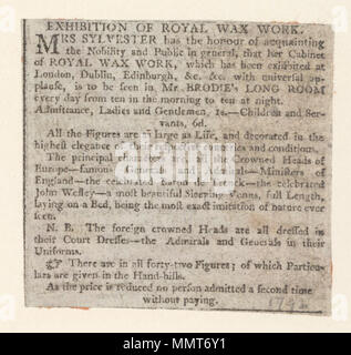 . Newscutting relative al Brodie di lungo la camera e la Royal Opera di cera; 1792 (manoscritto); Mostra della Royal Opera di cera mostra della Royal Opera di cera. 1792. Brodie la sala lunga ([s.l.m.], Inghilterra) [autore] Librerie Bodleian, Esposizioni della Royal Opera di cera Foto Stock