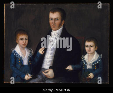 John Jacob Anderson e i figli Giovanni e Edward. Tra il 1812 e il 1815. Il Brooklyn Museum - John Jacob Anderson e i figli Giovanni e Edward - Joshua Johnson - generale Foto Stock