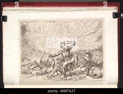 . La caricatura di Napoleone I. (politico britannico cartoon) Maniac-raving's -- OPPURE --: Little Boney in un forte adatta. 24 maggio 1803. Librerie di Bodleian, Maniacraving o - Little Boney in un forte montare Foto Stock