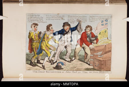 . La satira sulla guerra peninsulare. (Politico britannico cartoon) Il dons outwitted o: John Bull in tempo per una volta. 1 novembre 1804. Librerie di Bodleian, il dons outwitted o- John Bull in tempo per una volta Foto Stock