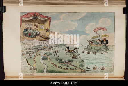 . La satira su Napoleone di ritorno dall'Isola d'Elba e i Cento giorni. (Politico britannico cartoon) The Fox & Goose; o: Boney degenerï. Il 17 marzo 1815. Librerie di Bodleian, la volpe, l'oca o,- Boney degenerï Foto Stock