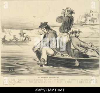 Il Brooklyn Museum - Un incontro in acque aperte (Une Rencontre en pleine eau) - Honoré Daumier Foto Stock