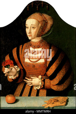 . Anna di Cleeves . circa 1540s. Barthel Bruyn il Vecchio (1493-1555) nomi alternativi Bartolomeo Bruyn il sambuco, Bartolomeo Bruyn (MI), Bartholomaeus de Bruijn, Bartold Bruin, Bartel Bruns, Bartolomeo Bruyen, Bartholomaeus De Bruyn, Bartel Bruen Descrizione pittore tedesco Data di nascita e morte 1493 22 aprile 1555 Luogo di nascita e morte Wesel Colonia posizione di lavoro autorità di Colonia controllo : Q698115 VIAF:?3264584 ISNI:?0000 0000 6.674 576X ULAN:?500028449 LCCN:?n86033709 WGA:?BRUYN, Barthel WorldCat Bruyn Anne of Cleves Foto Stock