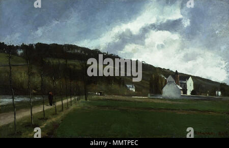 Le banche di Marne in inverno. 1866. Camille Pissarro - Bords de la Marne en Hiver Foto Stock