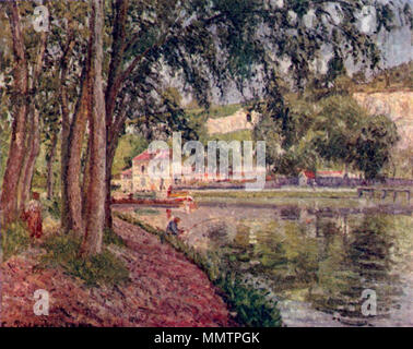 Deutsch: Treidelweg Français : Moret, Le canal du Loing, Chemin de halage à Saint-Mammès . 1902. Camille Pissarro 044 Foto Stock