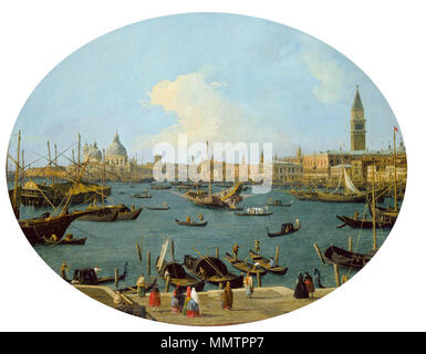 Deutsch: Ansicht des Bacino di San Marco in Venedig . Il XVIII secolo. Canaletto, Venedig von der Riva degli Schiavoni aus gesehen Foto Stock